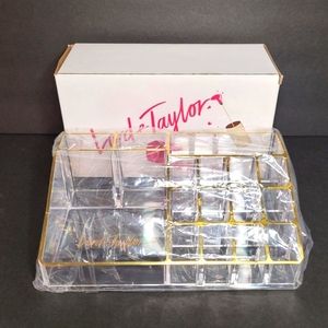 Lord & Taylor Vanity Make Up Caddy NIB Clear & Gold Ltd Editio
